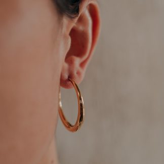 Panama créoles boucles d'oreilles dorées lisses