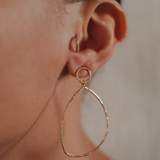 Niamey boucles d'oreilles dorées martelées