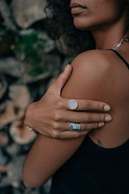 Apia bague ronde blanche