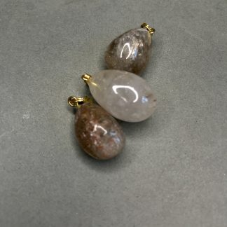 Roseau quartz rutile doré pendentif