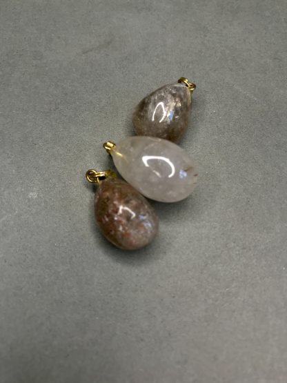 Roseau quartz rutile doré pendentif