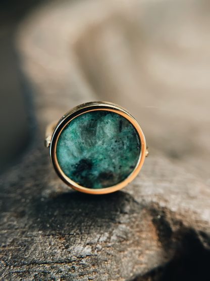 Apia bague ronde et verte